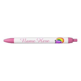 Cute Custom Scruffy Unicorn w Rainbow Pen (Pink)