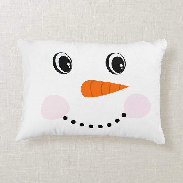 Cute Custom Snowman Decorative Cushion (Back)