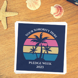 Cute Custom Sorority Pledge Week Beach Party Blue Napkin