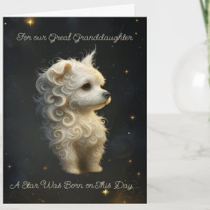 Cute Custom Star is Born Maltese Dog Birthday Card