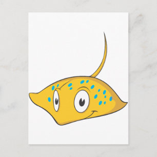 Cute Custom Stingray Cartoon Shirt Postcard