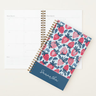 Cute Custom Strawberry  Pattern Planner