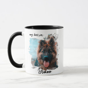 Cute Custom Typography Dog Photo Bestie Pet  Mug