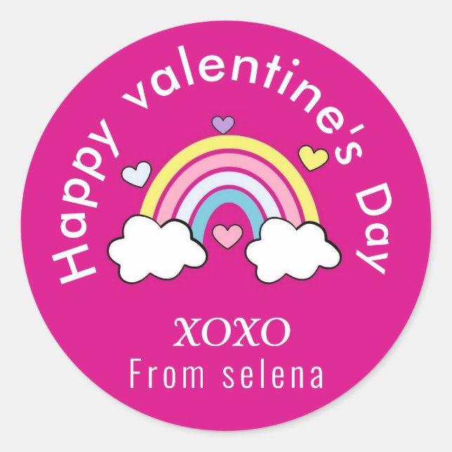 cute custom valentine's day pink love sticker (Front)