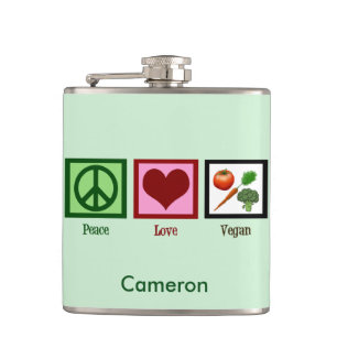 Cute Custom Vegan Green Hip Flask
