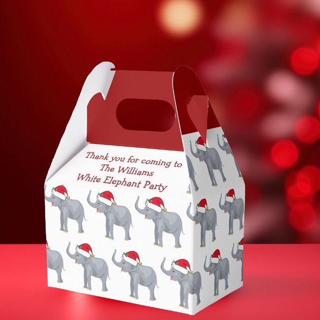 Cute Custom White Elephant Christmas Party Favour Box (Creator Uploaded)