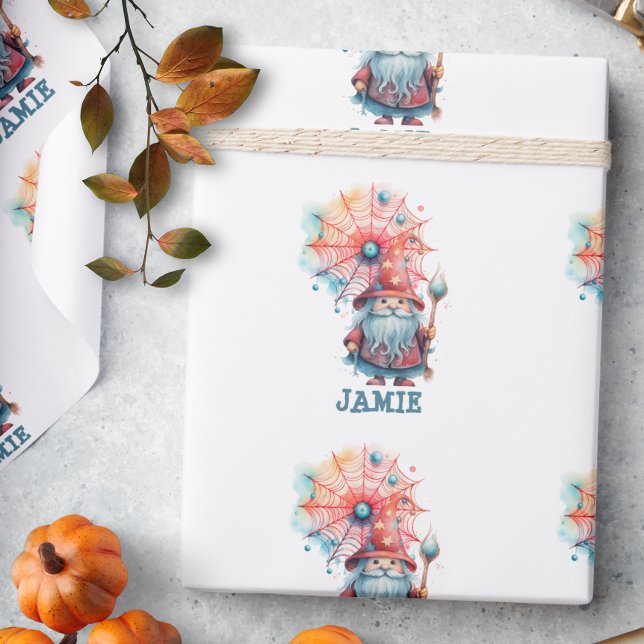 Cute Custom Wizard Trick or Treat Halloween Candy Wrapping Paper (Creator Uploaded)