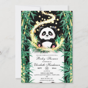 Cute Custom Woodland Panda Baby Shower Invitation