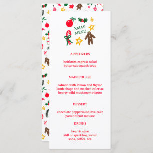 Cute CUSTOM XMAS Christmas Holiday Dinner Party Menu