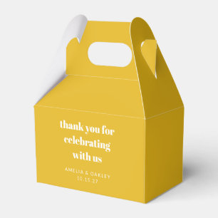 Cute Custom Yellow Couples Shower Thank You Favour Box