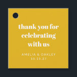 Cute Custom Yellow Couples Shower Thank You Favour Tags<br><div class="desc">Minimalist Modern Cute Custom Yellow Couples Bridal Shower Thank You Favour Tags</div>