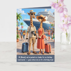 Cute Customisable 3D Giraffe Kid's Birthday Card