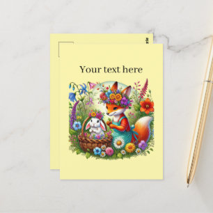 Cute customisable animal lovers postcard