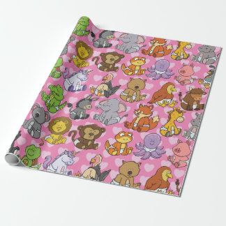 Cute Customisable Baby Animal Wrapping Paper