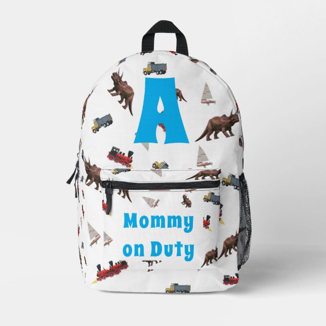 Cute Customisable Baby Boy Diaper Bag (Front)