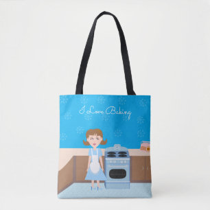 Cute Customisable Baker Kitschy Retro Housewife Tote Bag