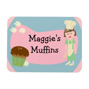 Cute Customisable Bakery Magnet