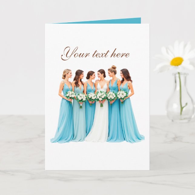 Cute customisable Brides team  Card (Small Plant)