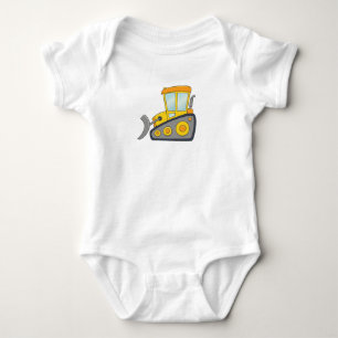 Cute Customisable Bulldozer Baby Bodysuit