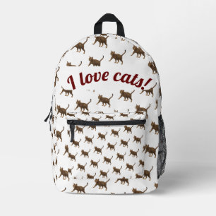Cute Customisable Cats Themed Printed Backpack