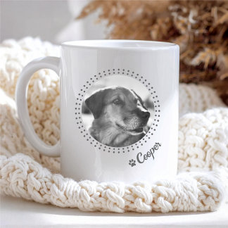 Cute Customisable Dots & Pawprint Pet Coffee Mug