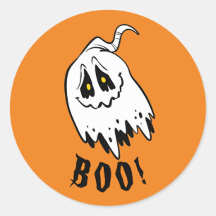 Cute customisable ghost Boo Halloween Classic Round Sticker