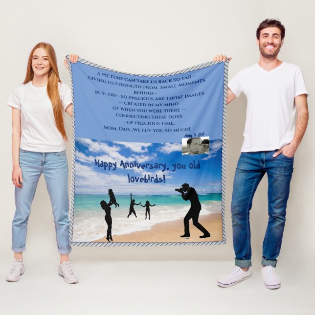 Cute Customisable Medium Throw Fleece Blanket (In Situ)