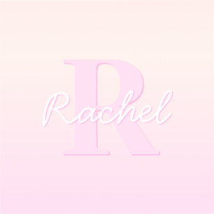 Cute Customisable Monogram   Peach & Pink Ombre