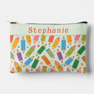 Cute Customisable Pencil Print Accessory Pouch