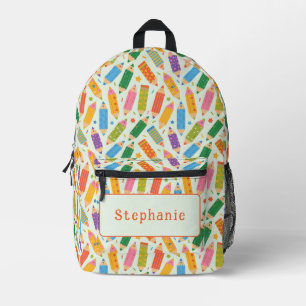 Cute Customisable Pencil Print Printed Backpack