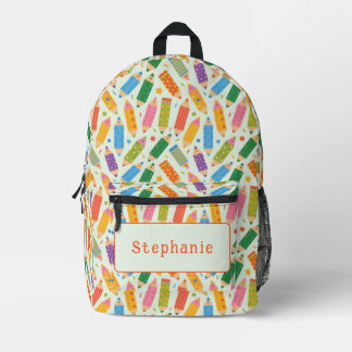 Cute Customisable Pencil Print Printed Backpack