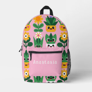 Cute Customisable Pot Plant Print Printed Backpack