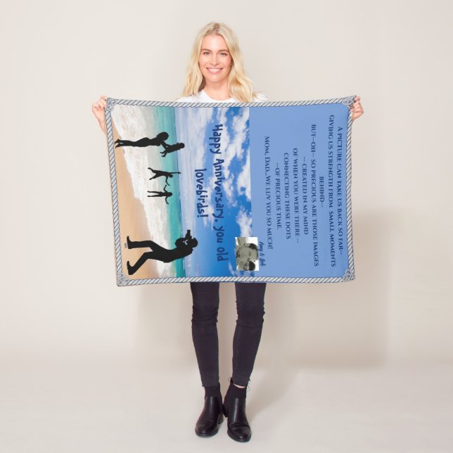 Cute Customisable Small Throw Fleece Blanket (In Situ)