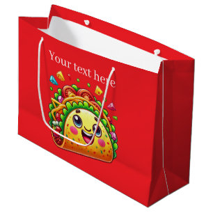 Cute customisable taco party large gift bag
