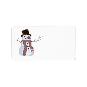 Cute Customisable Winter Snowman Label