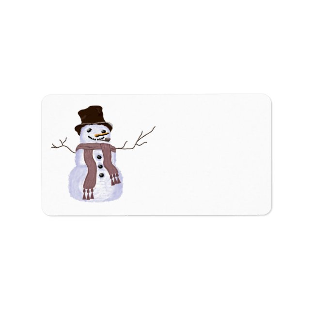 Cute Customisable Winter Snowman Label (Front)