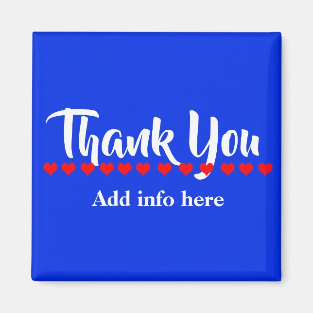 Cute Customise Thank You Magnet (Front)