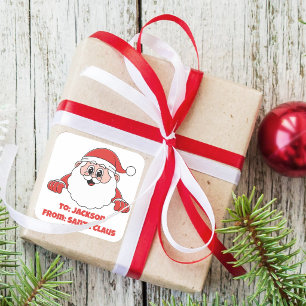 Cute Customised From Santa Claus Square Sticker