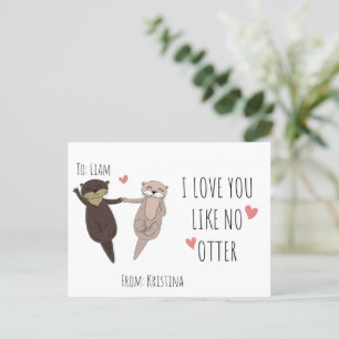 Cute Customised I love you like no otter Postcard