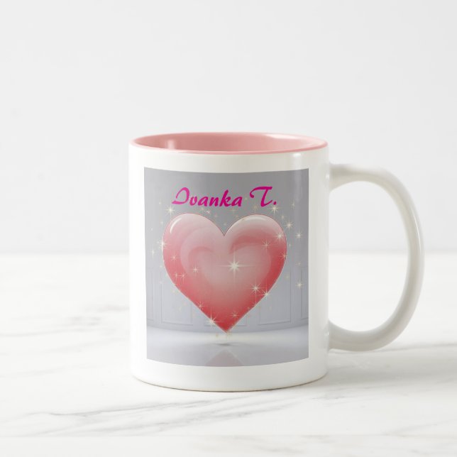 Cute Customised Name & photo for gift Two-Tone Coffee Mug (Right)