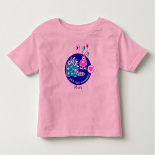 Cute Customizable Funny Little Pink Girl Monsters Toddler T-Shirt
