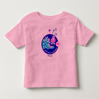 Cute Customizable Funny Little Pink Girl Monsters Toddler T-Shirt