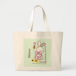 Cute & Customizable Honey Bunny Baby Girl Tote Bag