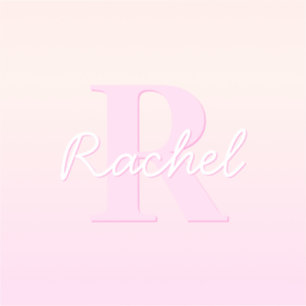 Cute Customizable Monogram   Peach & Pink Ombre