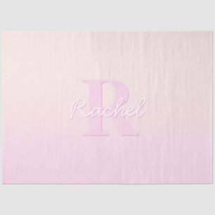 Cute Customizable Monogram   Peach & Pink Ombre Tissue Paper