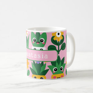 Cute Customizable Pot Plant Print Coffee Mug