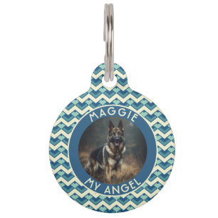 Cute Customized Pet Owner Gift Chevron Pattern Tag