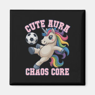Cute Cute Aura Chaos Core Soccer Unicorn Win Women Magnet