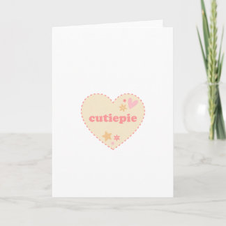 Cute Cutiepie Pink Heart Aesthetic Card