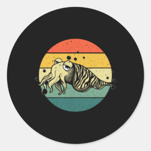 Cute Cuttlefish Design Men Women Cuttlefish Lovers Classic Round Sticker